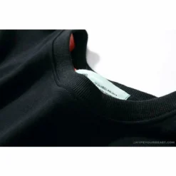 Hypeyourbeast Shirts OFF-WHITE Classic Basic Cotton Terry Round Long Sleeve Shirt'BLACK'