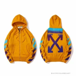 Hypeyourbeast OFF-WHITE Mohair Zip Sweater Hoodie'Yellow'