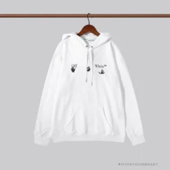 Hypeyourbeast OFF-WHITE Green Arrow Hoodie 'WHITE'