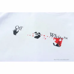 Hypeyourbeast OFF-WHITE Acrylic Hand-Painted Graffiti Pattern Tee Shirt'WHITE'