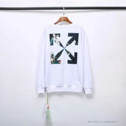 Hypeyourbeast OFF-WHITE New Madonna Painting Cotton Terry Long Sleeve Shirt'WHITE' Shirts