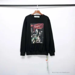 Hypeyourbeast OFF-WHITE New Madonna Painting Cotton Terry Long Sleeve Shirt'BLACK' Shirts