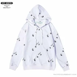 Hypeyourbeast OFF-WHITE Classic Print Hoodie 'WHITE' Hoodies & Jackets