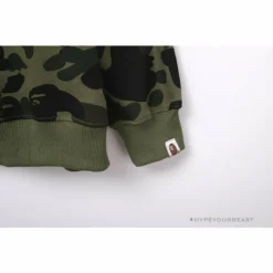 Hypeyourbeast Clothes BAPE Classic Ape Head Embroidered Camouflage Long Sleeve Shirt'GREEN'