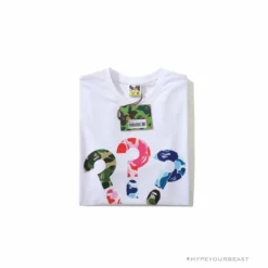 Hypeyourbeast BAPE Camouflage Three-Color Question Mark Tee Shirt'WHITE'