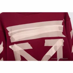 Hypeyourbeast OFF-WHITE Rubber Strip Arrow Hoodie'WINE RED'