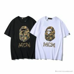 Hypeyourbeast BAPE X MCM Camouflage Ape Head Tee Shirt'WHITE'