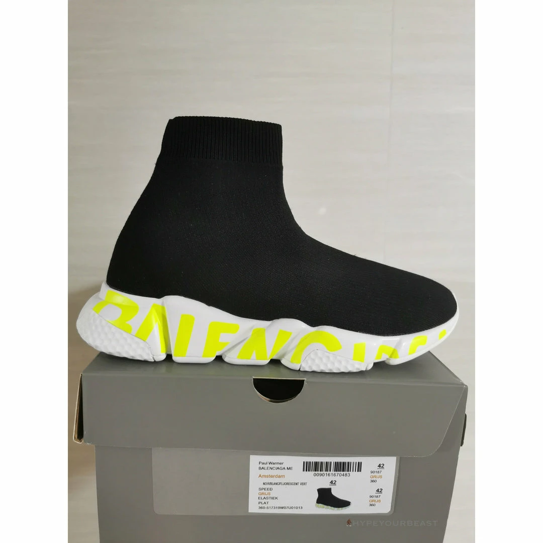 HypeYourBeast BCG Sock Sneakers Black White Yellow