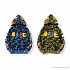 Hypeyourbeast BAPE X Readymade Tiger Head Foam Camouflage Hoodie'BLUE' Clothes