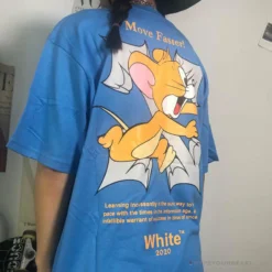 Hypeyourbeast OFF-WHITE Jerry Move Faster Tee Shirt'BLUE'