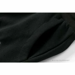 Hypeyourbeast BAPE Classic Ape Head Embroidered Standard Cotton Terry Pants'BLACK' Clothes