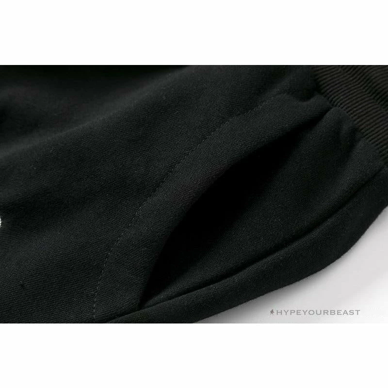 Hypeyourbeast BAPE Classic Ape Head Embroidered Standard Cotton Terry Pants 'BLACK' Clothes