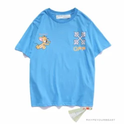 Hypeyourbeast OFF-WHITE Jerry Move Faster Tee Shirt 'BLUE'