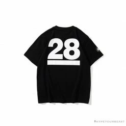 Hypeyourbeast BAPE Ape Man Head 28th Anniversary Camouflage Color Block Tee 'BLACK'