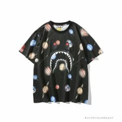 Hypeyourbeast BAPE Shark Head Planet Tee Shirt Clothes