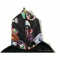 Hypeyourbeast Clothes BAPE Badge LOGO Sticker Style Stitching Hoodie