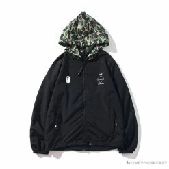 Hypeyourbeast BAPE X FCRB Joint Double Zip Camouflage Hoodie'BLACK' Clothes