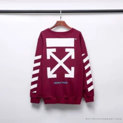 Hypeyourbeast OFF-WHITE Classic Basic Cotton Terry Long Sleeve Shirt'WINE RED' Shirts