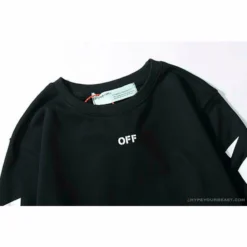 Hypeyourbeast Shirts OFF-WHITE Classic Basic Cotton Terry Round Long Sleeve Shirt'BLACK'