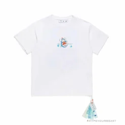 Hypeyourbeast OFF-WHITE Spoof Doraemon Arrow Tee Shirt White T-Shirts
