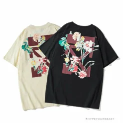 Hypeyourbeast T-Shirts OFF-WHITE Flower Edition Tee Shirt'BLACK'
