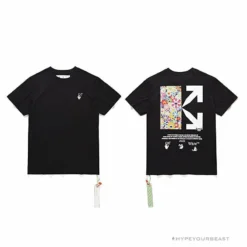 Hypeyourbeast OFF-WHITE Takashi Murakami Chrysanthemum Tee Shirt'BLACK' T-Shirts
