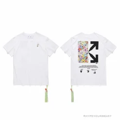 Hypeyourbeast OFF-WHITE Takashi Murakami Chrysanthemum Tee Shirt'WHITE' T-Shirts