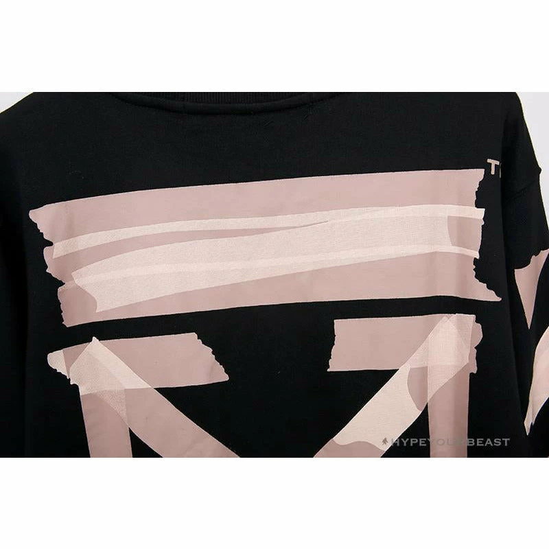 Hypeyourbeast OFF-WHITE Rubber Strip Arrow Long Sleeve Shirt 'BLACK'