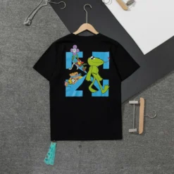 Hypeyourbeast OFF-WHITE Floral And Frog Pattern Tee Shirt'BLACK' T-Shirts
