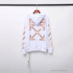 Hypeyourbeast OFF-WHITE Rubber Strip Arrow Hoodie 'WHITE' Hoodies & Jackets