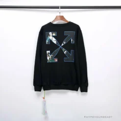Hypeyourbeast OFF-WHITE New Madonna Painting Cotton Terry Long Sleeve Shirt'BLACK' Shirts
