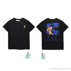 Hypeyourbeast T-Shirts OFF-WHITE Classic Animated Tom And Jerry Arrow Tee Shirt'BLACK'