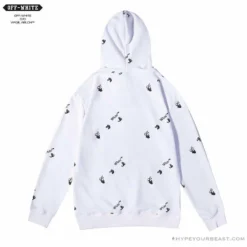 Hypeyourbeast OFF-WHITE Classic Print Hoodie 'WHITE' Hoodies & Jackets
