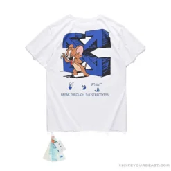 Hypeyourbeast OFF-WHITE Classic Animated Tom And Jerry Arrow Tee Shirt'WHITE' T-Shirts
