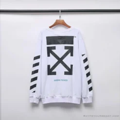 Hypeyourbeast OFF-WHITE Classic Basic Cotton Terry Long Sleeve Shirt'WHITE'