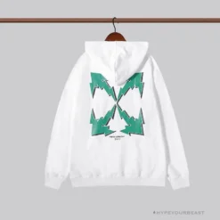 Hypeyourbeast OFF-WHITE Green Arrow Hoodie 'WHITE'