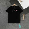 Hypeyourbeast T-Shirts OFF-WHITE Acrylic Hand-Painted Graffiti Pattern Tee Shirt 'BLACK'