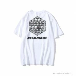 Hypeyourbeast BAPE X Star Wars Collaboration Black Warrior Tee Shirt 'WHITE' Clothes
