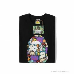 Hypeyourbeast Clothes BAPE Pokémon Co-branded Ape Head Tee Shirt'BLACK'