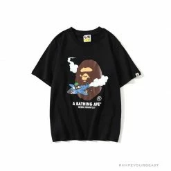 Hypeyourbeast Clothes BAPE Co-Branded Fly Boy Tee Shirt 'BLACK'