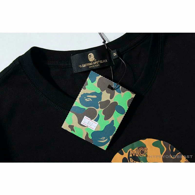 Hypeyourbeast BAPE X MCM Camouflage Ape Head Tee Shirt 'BLACK'