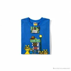Hypeyourbeast BAPE Baby Milo Sesame Street Carp Streamer Tee Shirt'BLUE'