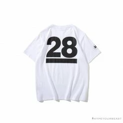 Hypeyourbeast Clothes BAPE Ape Man Head 28th Anniversary Camouflage Color Block Tee 'WHITE'