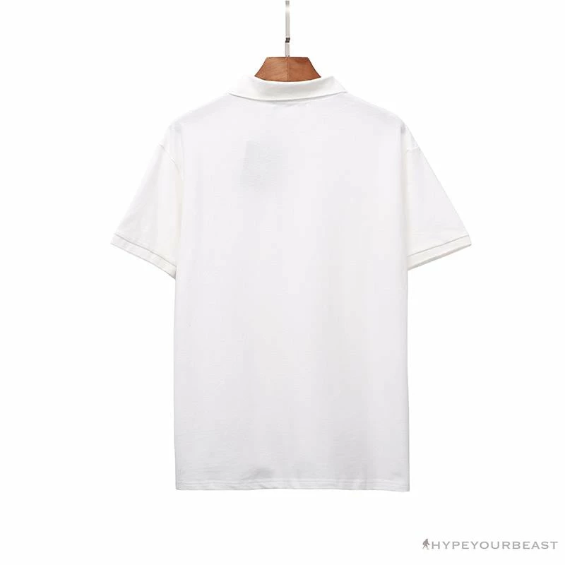 Hypeyourbeast Clothes BAPE Classic Ape Head Print Versatile Polo Shirt 'WHITE'