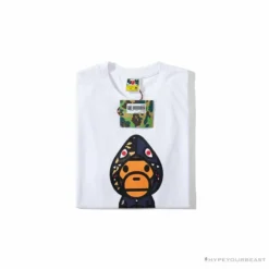Hypeyourbeast BAPE Baby Milo Blue Shark Hat Little Monkey Tee Shirt'WHITE'