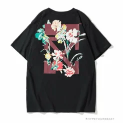 Hypeyourbeast T-Shirts OFF-WHITE Flower Edition Tee Shirt 'BLACK'
