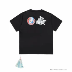Hypeyourbeast OFF-WHITE Graffiti Letter Doraemon Tee Shirt' BLACK' T-Shirts