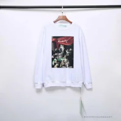 Hypeyourbeast OFF-WHITE New Madonna Painting Cotton Terry Long Sleeve Shirt 'WHITE' Shirts