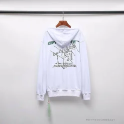 Hypeyourbeast OFF-WHITE Hand-Painted Utility Pole Worker Hoodie 'WHITE'