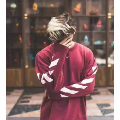 Hypeyourbeast OFF-WHITE Classic Basic Cotton Terry Long Sleeve Shirt'WINE RED' Shirts